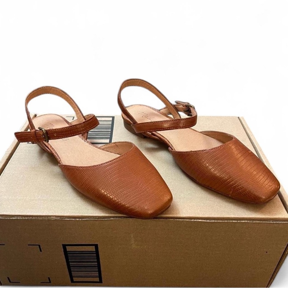 Madewell The Jeanne Slingback Flat in Lizard Embossed Leather - Picture 8 of 11